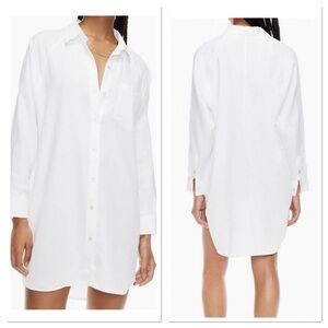 Wilfred Free Boyfriend Linen Knee Length Dress Sz XS Linen Blend